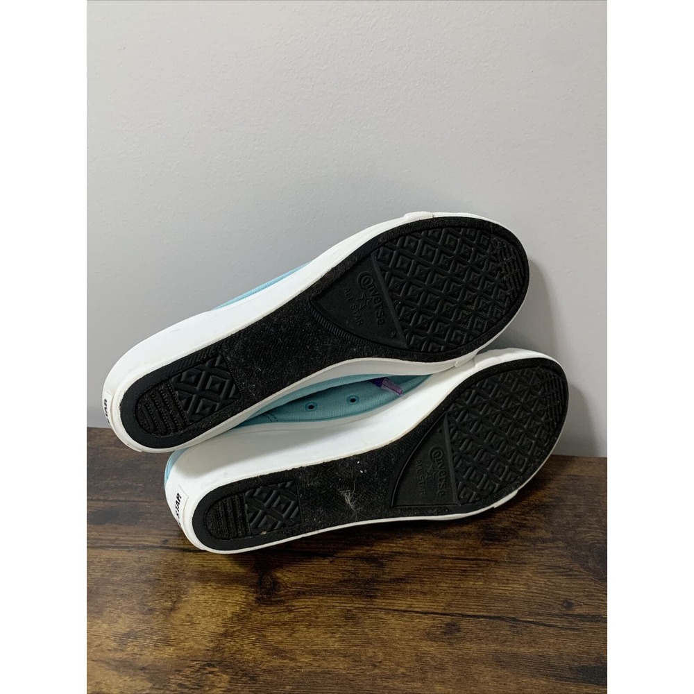 CONVERSE All Star Women Sz 10 Turquoise/Purple Laces Hidden Heel Wedge Sneakers - Picture 6 of 7